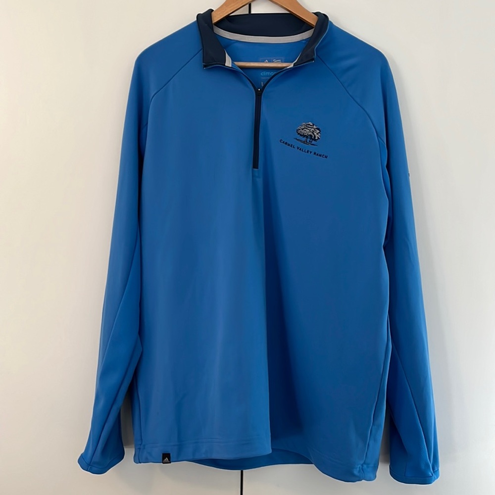 Adidas blue golf quarter zip from Carmel Valley Ranch golf club